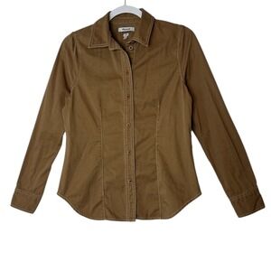 MADEWELL Shirt Top Women's Size 2 Darted Button Up Fallen Timber Corpcore Career